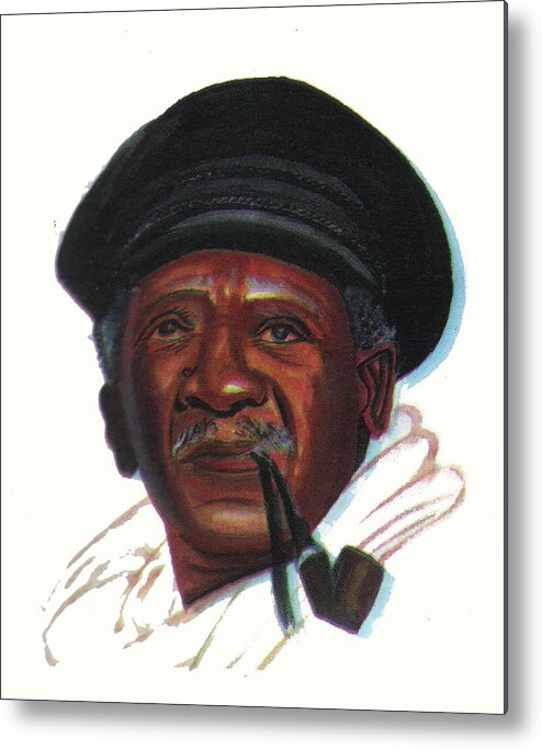 Portraits Metal Print featuring the painting Ousmane Sembene by Emmanuel Baliyanga