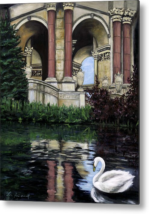 Swan Metal Print featuring the painting Palace Swan by Lisa Reinhardt
