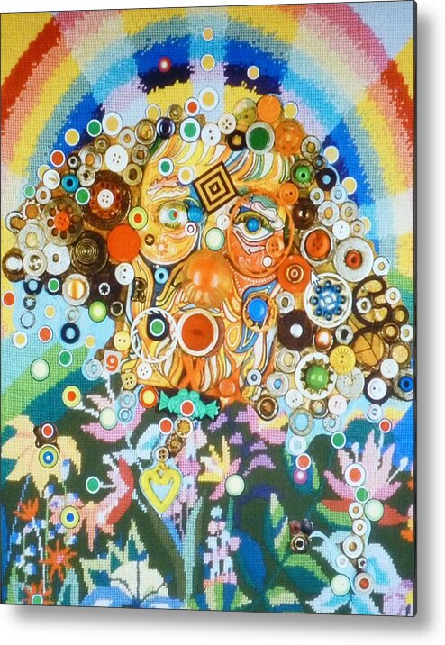 Self Taught Metal Print featuring the mixed media RainBow Man by Douglas Fromm