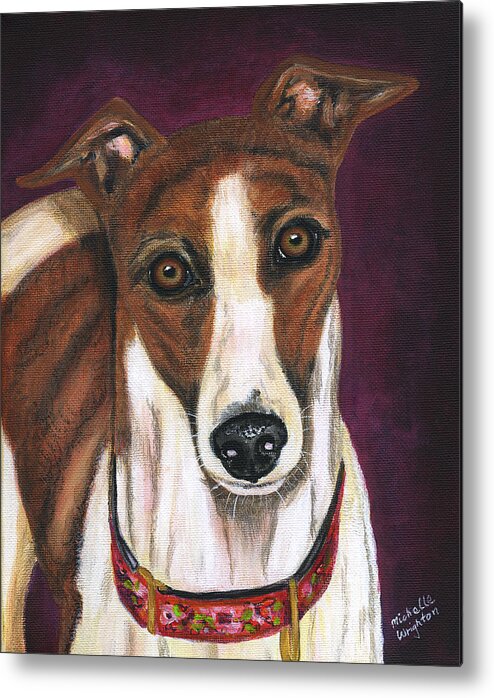 Greyhound Metal Print featuring the painting Royalty - Greyhound Painting by Michelle Wrighton