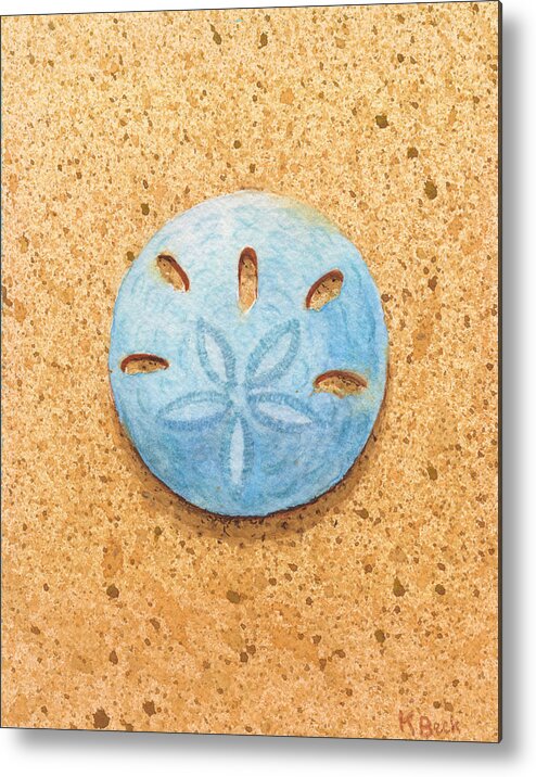 Print Metal Print featuring the painting Sand Dollar by Katherine Young-Beck