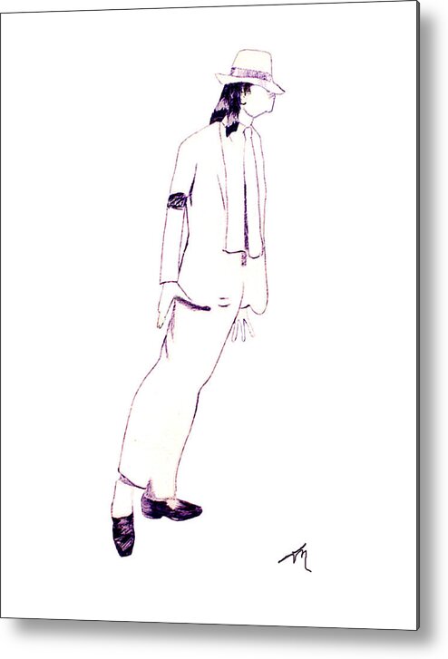 Michael Jackson Metal Print featuring the drawing Smooth Criminal by Lee McCormick