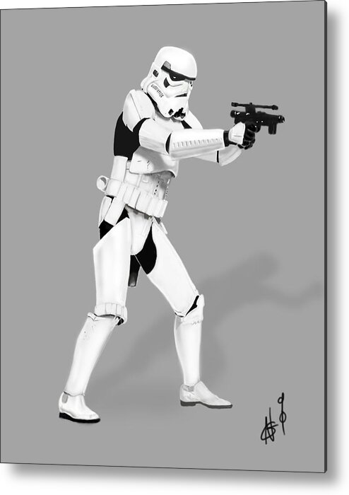 Storm Trooper Metal Print featuring the digital art Storm Trooper Digital Drawing by Nicholas Grunas