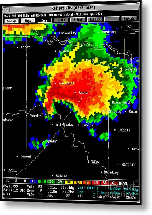 Science Metal Print featuring the photograph Supercell With Hook Echo, Radar by Science Source