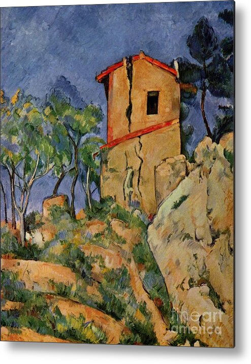 Cezanne Metal Print featuring the painting The House with Burst Walls by Extrospection Art