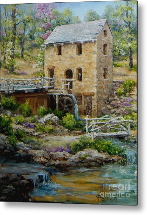 Old Mill Metal Print featuring the painting The Old Mill in Spring by Virginia Potter