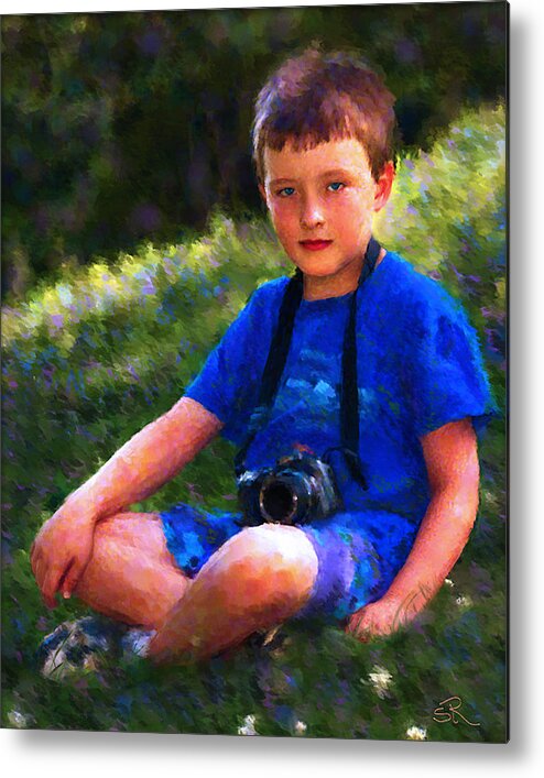 Child Metal Print featuring the painting The Photographer by Suni Roveto