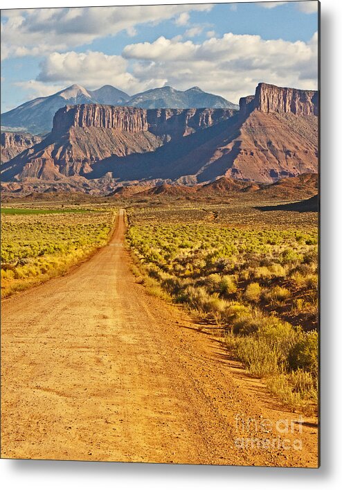 Photograph Metal Print featuring the photograph The Road Beckons by Bob and Nancy Kendrick