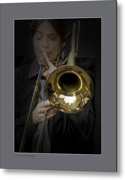 Music Metal Print featuring the photograph Trombone by Pedro L Gili