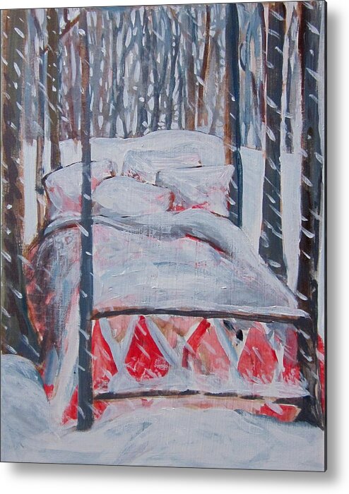 Snow Metal Print featuring the painting Winter Hybernation by Tilly Strauss