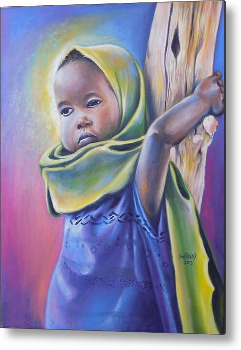 Blue Metal Print featuring the painting Hope by Olaoluwa Smith