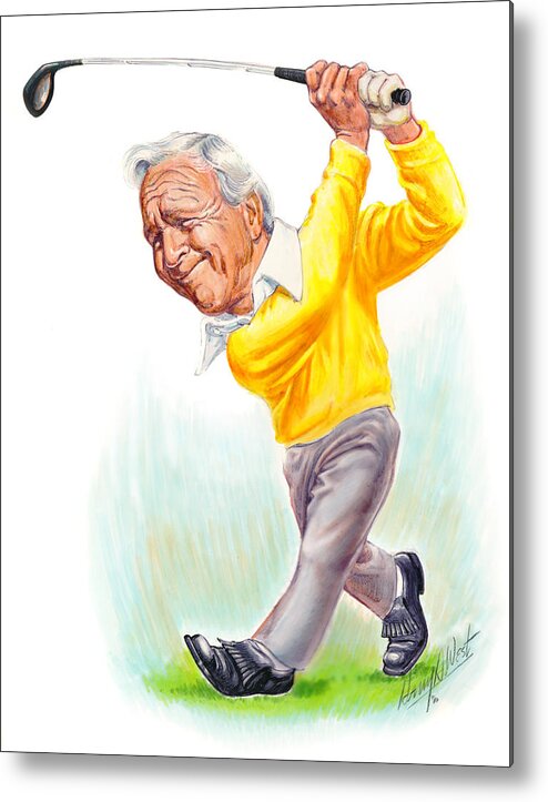 Arnie Metal Print featuring the drawing Arnie by Harry West