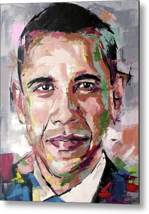 Barack Metal Print featuring the painting Barack Obama #1 by Richard Day