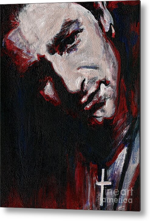Contemporary Painting Metal Print featuring the painting Bono - Man Behind the Songs Of Innocence #2 by Tanya Filichkin