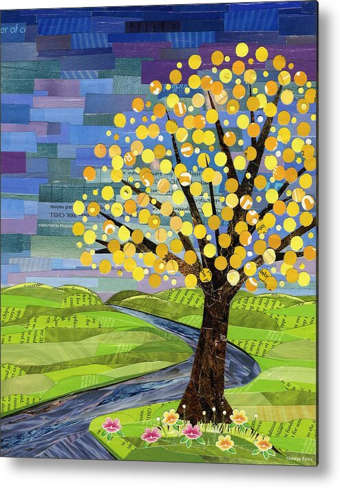 Tree Collage Metal Print featuring the mixed media Calm Before the Storm #1 by Shawna Rowe