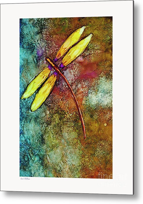 Dragonfly Metal Print featuring the painting Dragon #1 by Jan Killian