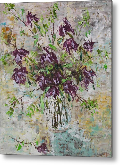 Seascape Metal Print featuring the painting Floral #1 by Frederic Payet