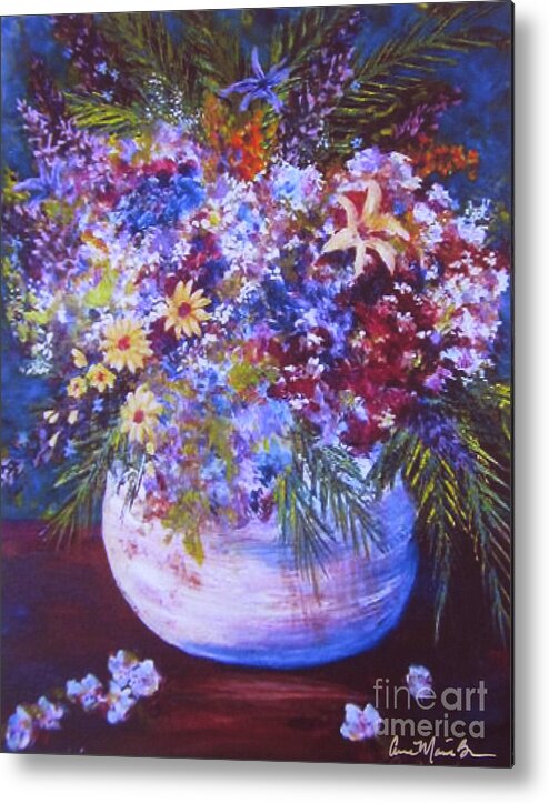 Bouquet Metal Print featuring the painting French Bouquet by Anne Marie Brown