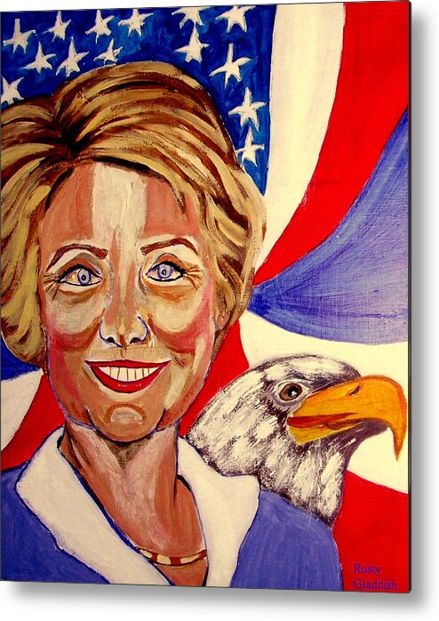 Hillimericks! Presidential Elections Metal Print featuring the painting Hillary Clinton by Rusty Gladdish