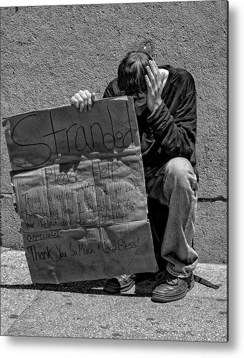Homeless Midtown East Metal Print featuring the photograph Homeless Midtown East #1 by Robert Ullmann