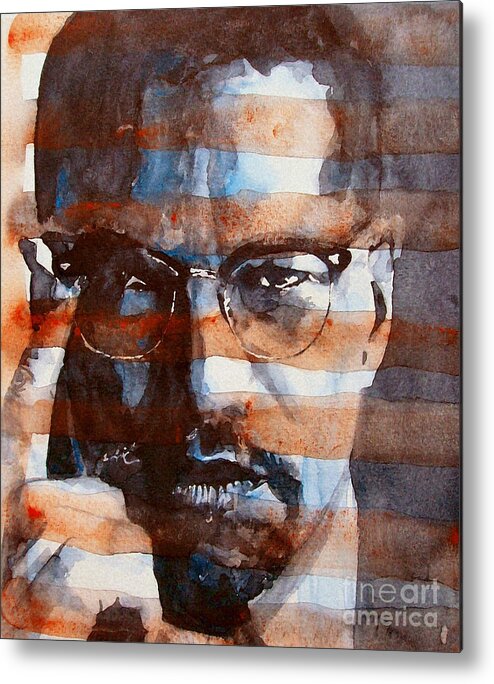 Malcolm X Metal Print featuring the painting Malcolm X by Paul Lovering