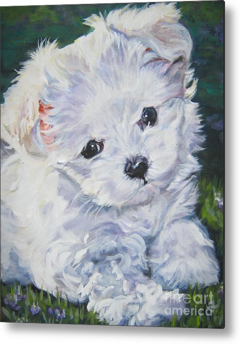 Maltese Metal Print featuring the painting Maltese #1 by Lee Ann Shepard