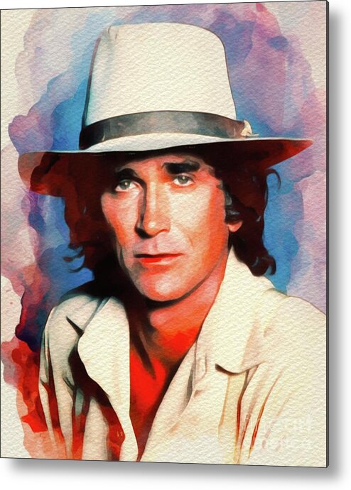 Michael Metal Print featuring the painting Michael Landon, Hollywood Legend #1 by Esoterica Art Agency