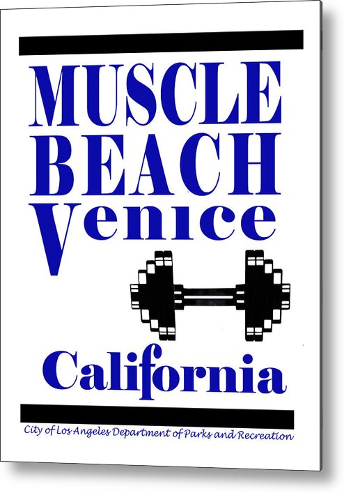 Muscle Beach Metal Print featuring the photograph Muscle Beach Sign #1 by Robert Hebert