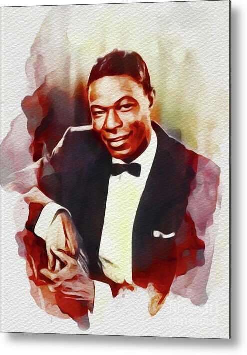 Nat Metal Print featuring the painting Nat King Cole, Music Legend #1 by Esoterica Art Agency