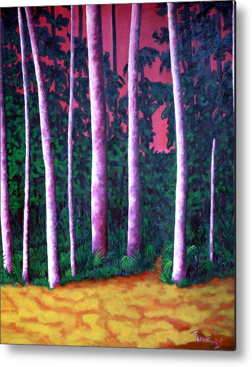 Landscape Metal Print featuring the painting Night Light Meets Nature #1 by Blaine Filthaut