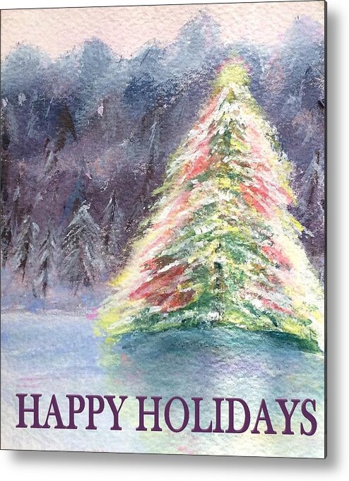 Christmas Tree Metal Print featuring the painting Oh Christmas Tree by Deborah Naves