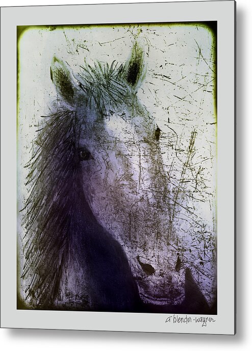 Horse Metal Print featuring the digital art Portrait Of A Horse #1 by Arline Wagner