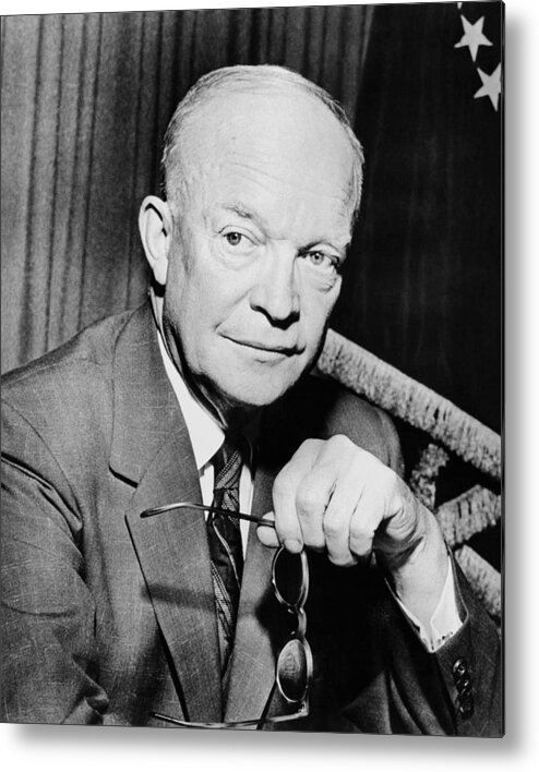  President Eisenhower Metal Print featuring the photograph President Dwight Eisenhower #4 by War Is Hell Store
