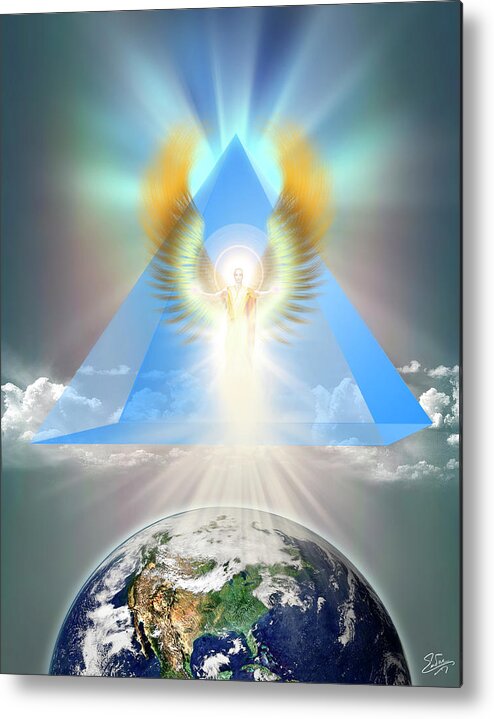Pyramid Metal Print featuring the photograph The Blue Pyramid Of Protection #1 by Endre Balogh