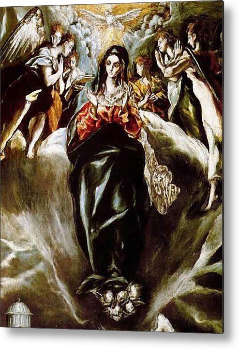 Immaculate Conception Metal Print featuring the mixed media The Immaculate Conception Virgin Mary Assumption 102 by El Greco