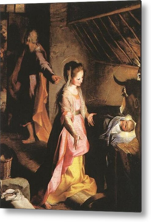 Nativity Metal Print featuring the painting The Nativity by Federico Barocci