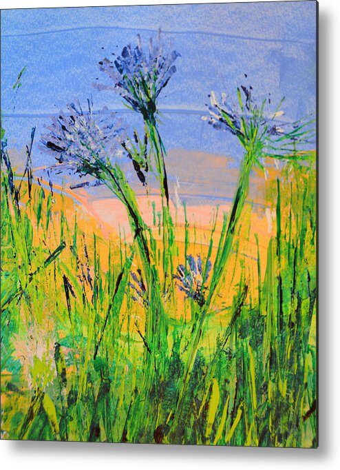 Thistles Metal Print featuring the mixed media Thistles One #1 by Julia Malakoff