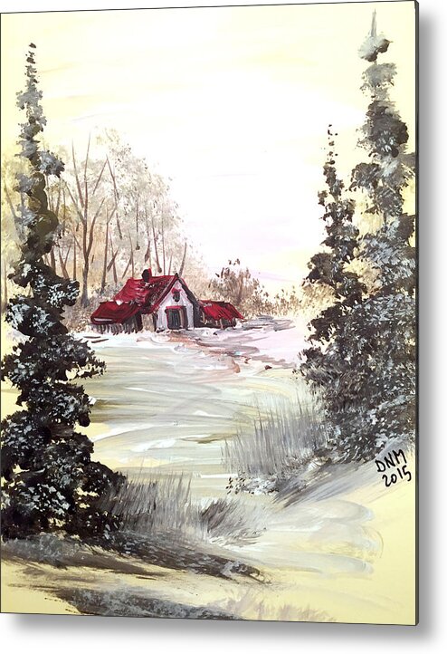 Winter Metal Print featuring the painting Winter Landscape #1 by Dorothy Maier