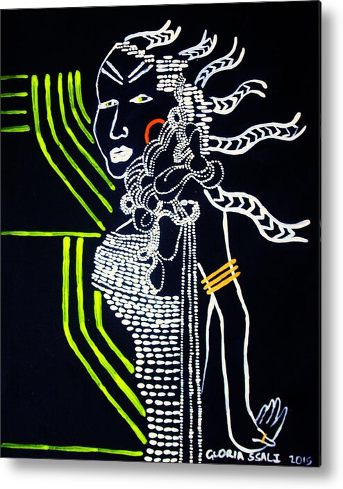 Jesus Metal Print featuring the painting Dinka Lady - South Sudan #19 by Gloria Ssali