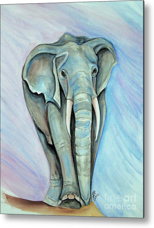 Elephant Metal Print featuring the painting Elephant #2 by Lora Tout