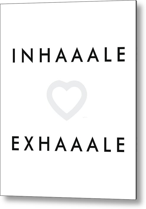 Inhale Metal Print featuring the mixed media Inhale Exhale #1 by Studio Grafiikka