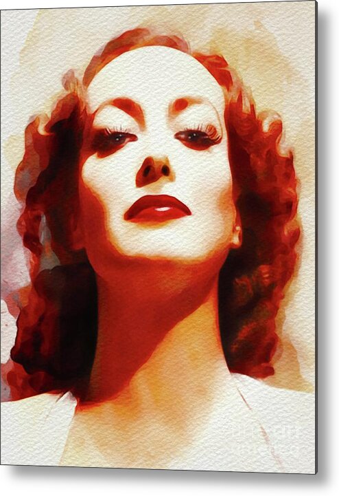 Joan Metal Print featuring the painting Joan Crawford, Hollywood Legend #2 by Esoterica Art Agency