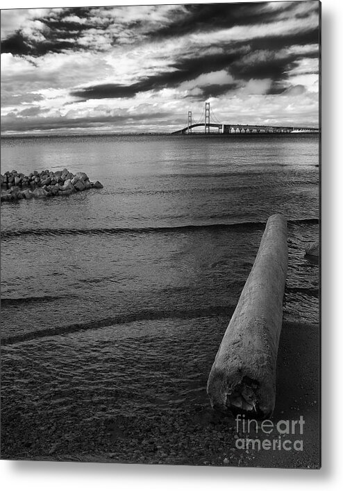 Mackinac Metal Print featuring the photograph Mackinac Bridge - Infrared 01 by Larry Carr