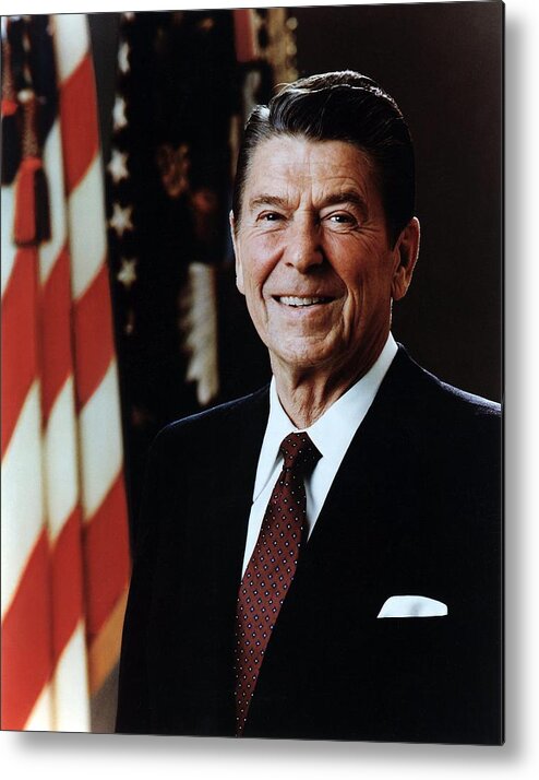 History Metal Print featuring the photograph Official Portrait Of President Reagan #2 by Everett