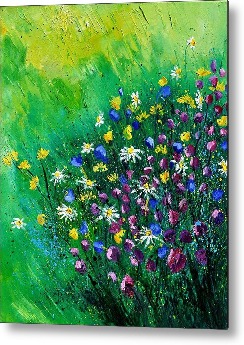 Flowers Metal Print featuring the painting Wild Flowers #4 by Pol Ledent