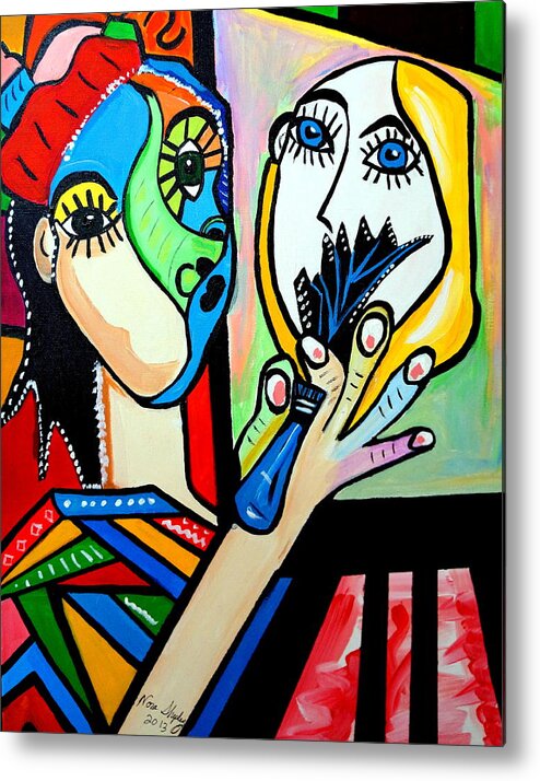 Picasso By Nora Metal Print featuring the painting Artist Picasso by Nora Shepley