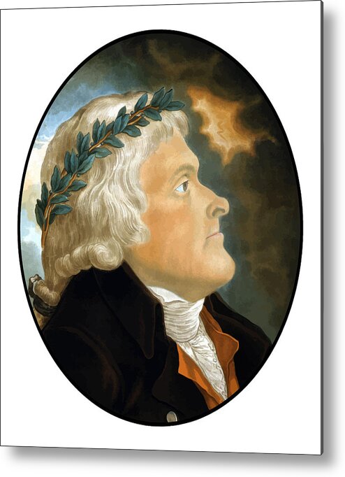 Thomas Jefferson Metal Print featuring the painting President Thomas Jefferson - Two by War Is Hell Store