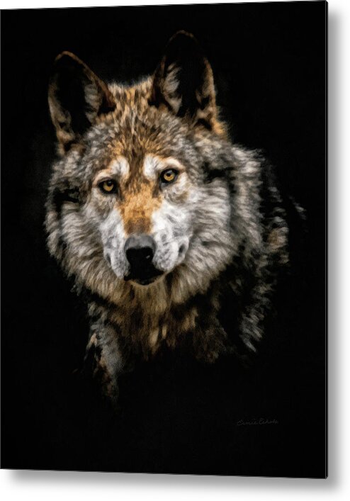 Wolf Metal Print featuring the digital art The Wolf #3 by Ernest Echols