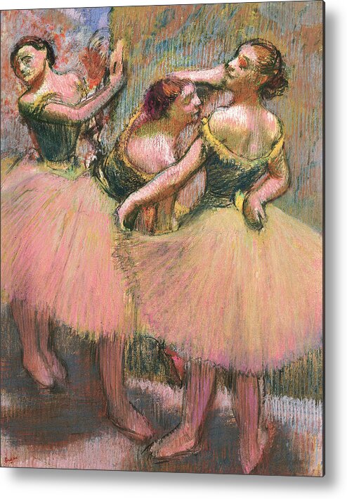 Degas Metal Print featuring the drawing Three Dancers by Edgar Degas