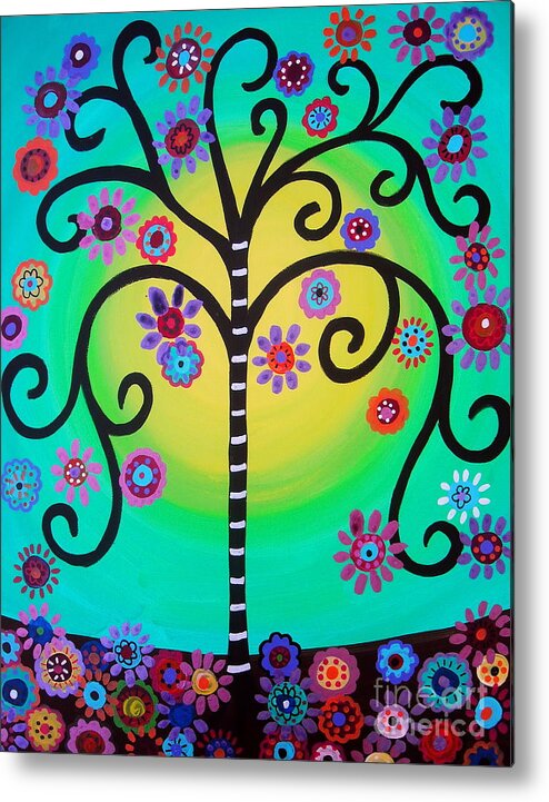 Tree Metal Print featuring the painting Tree Of Life #4 by Pristine Cartera Turkus